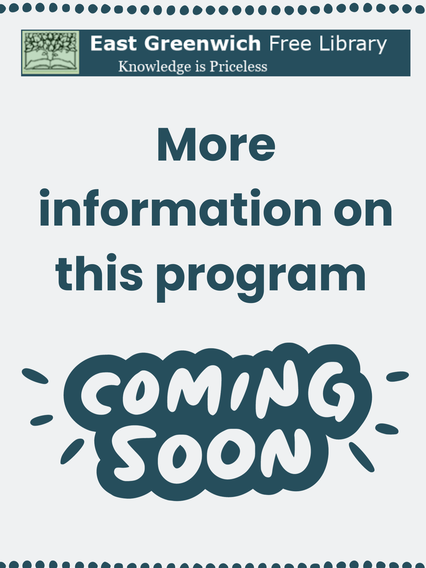 Adult Events East Greenwich Free Library